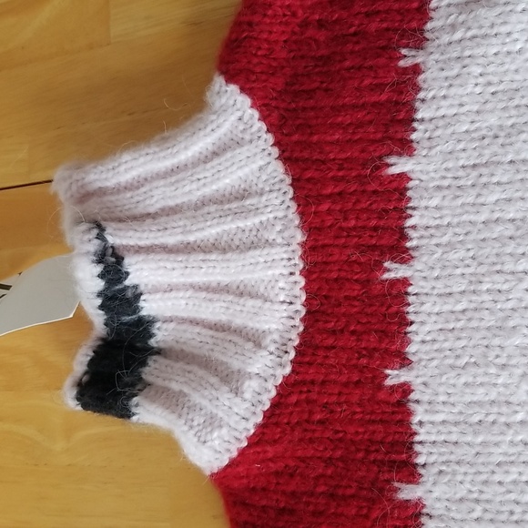 ZARA Color Blocking Design Half High Neck Sweater - Picture 4 of 9